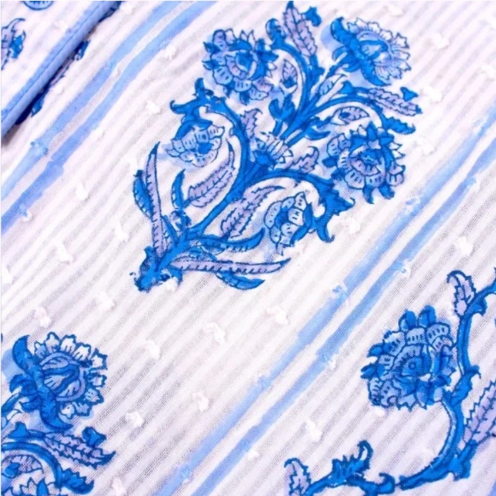 Roller Rabbit Lily Stripe Livy Pajama Sleep Set Blue‎ Size Large (E) - Picture 7 of 7